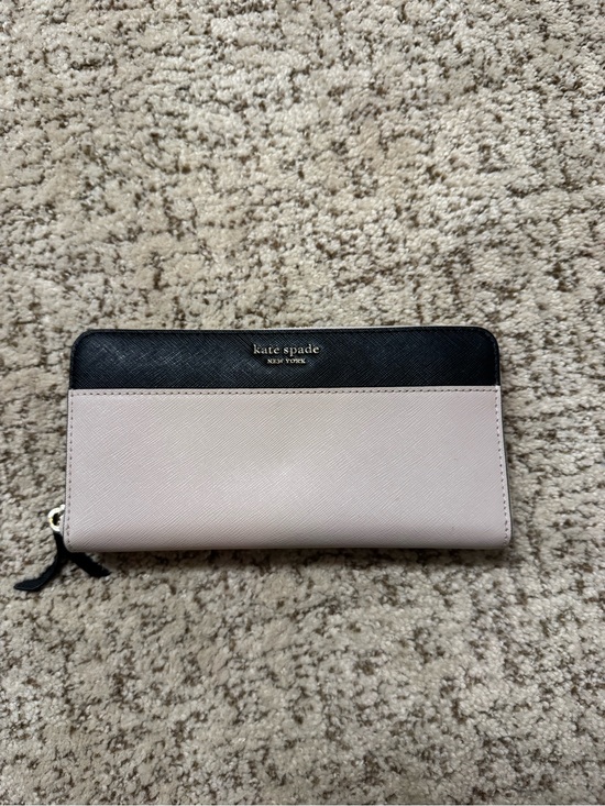 kate spade Handbags - kate spade Two-Tone Black and Blush Zip Around Wallet